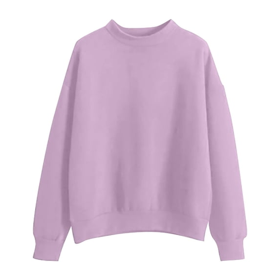HGYCPP Womens Casual Mock Neck Pullover Long Sleeve Sweatshirts Drop Shoulder Casual Loose Solid Color Activewear Tunic Top