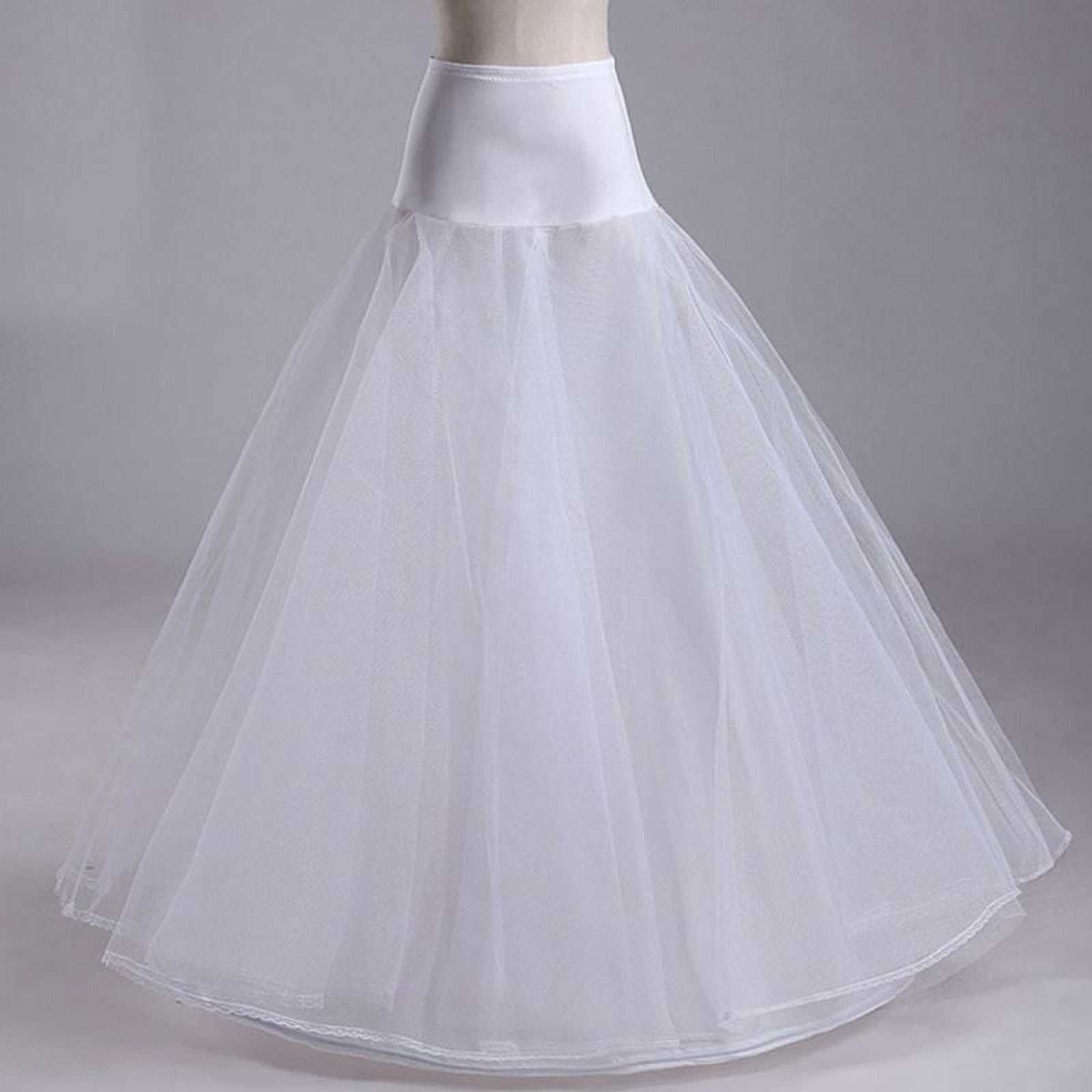 HGYCPP Womens White 1 Hoop A Line Two Layers Petticoat Bridal Wedding Dress  Elastic Waist Vintage Lace Trim Underskirt Crinolines Slip - Walmart.com
