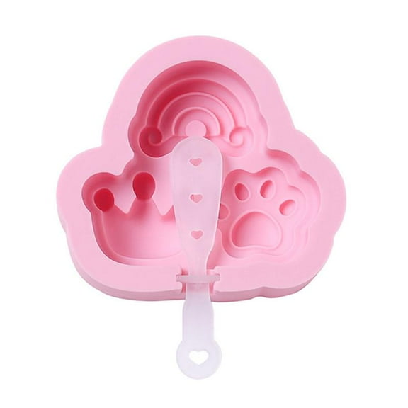 HGYCPP for Cat Paw Rainbow Crown Shaped Silicone Popsicles Moulds with Sticks Ice for P