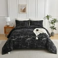 thumbnail image 1 of HGmart Black Marble Pattern King 3 Pieces Duvet Cover Set Soft Breathable Washed Microfiber Duvet Cover, 1 of 5