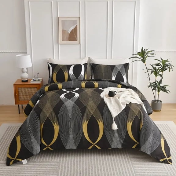 HGmart Modern Interweaving Curve Twin 2 Pieces Duvet Cover Set Soft Breathable Washed Microfiber Duvet Cover