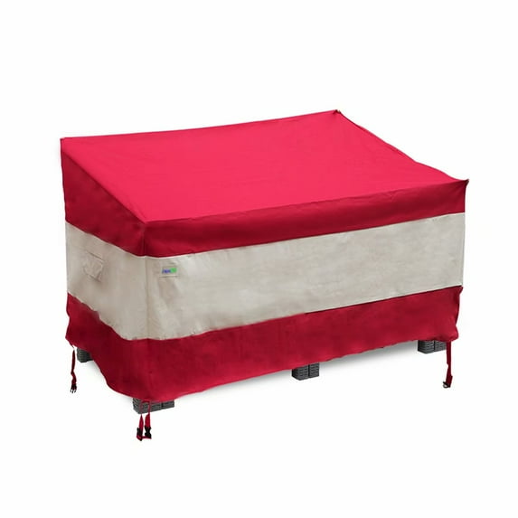 HGmart Patio Furniture Covers 100% Waterproof Outdoor Lawn Heavy Duty Sofa Covers with Air Vent And Stable Strap Size 76x33x33Inch, Wine Red