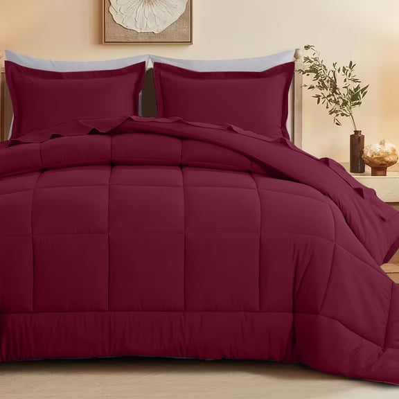 HGmart Simple Solid Color Comforter Set, King 3 pieces Suitable for All Seasons, Soft and Comfortable, Versatile for Every Home Decor