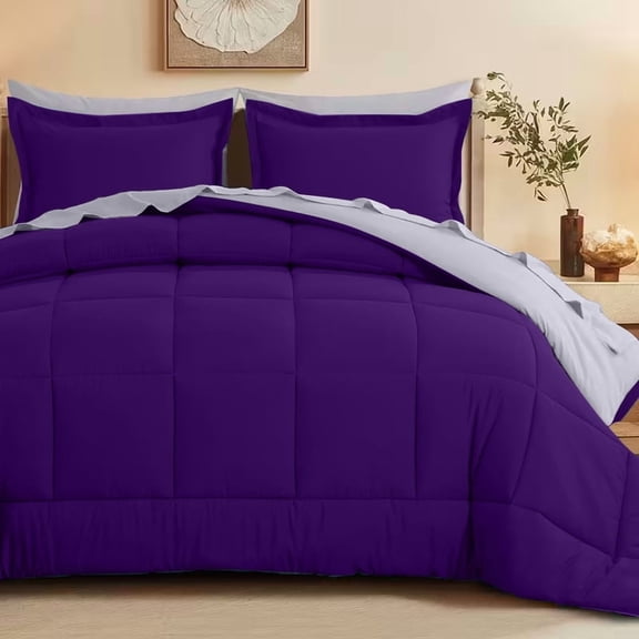 HGmart Two-tone comforter set, Twin 2 pieces double-sided color scheme, soft and skin-friendly, suitable for all seasons, enhancing your bedroom's style.