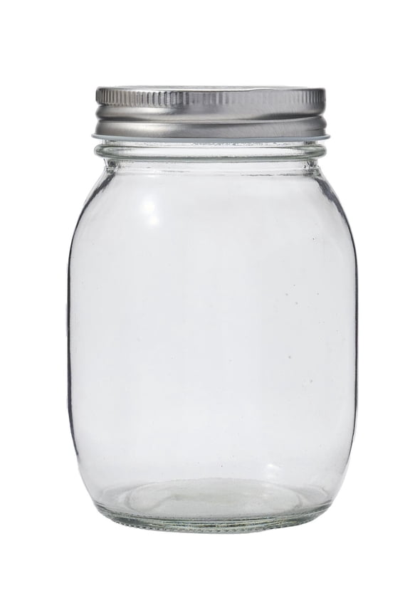 Glass Mason Jar, 16 oz, Clear, Regular Mouth