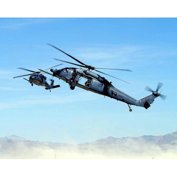 HH-60 Pave Hawks helicopter - 24x36 Inch Glossy Laminated Aviation Poster - Stunning Detail and Bold Colors