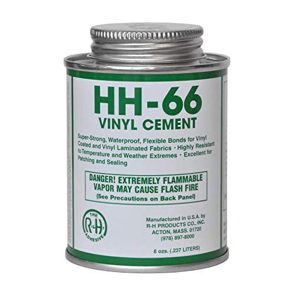 RH Adhesives HH-66 Vinyl Cement Glue with Brush, Clear, 8 oz
