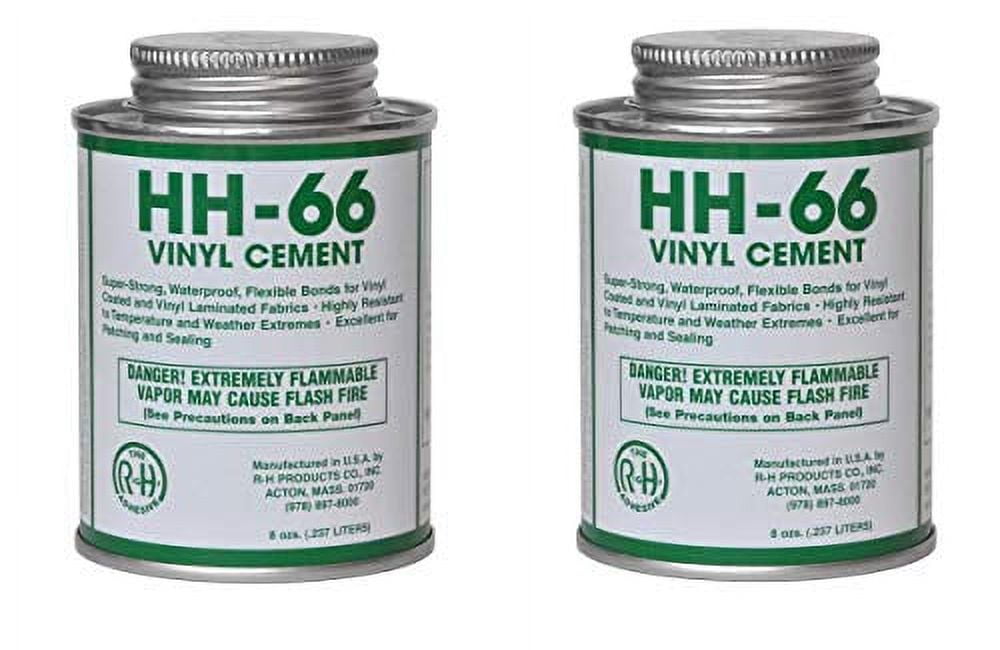 HH-66 PVC Vinyl Cement Glue with Brush 8oz (Two Pack)