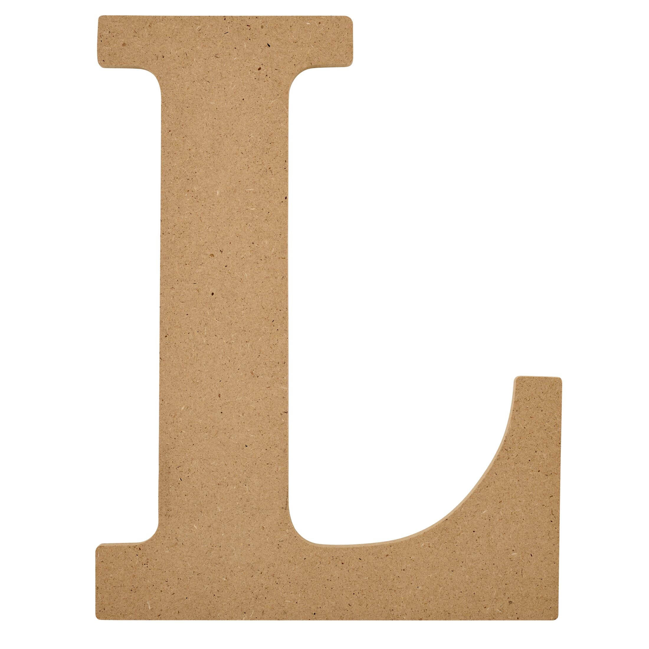 Plaid Unfinished Wood MDF 8" Letter for DIY Arts and Crafts, L