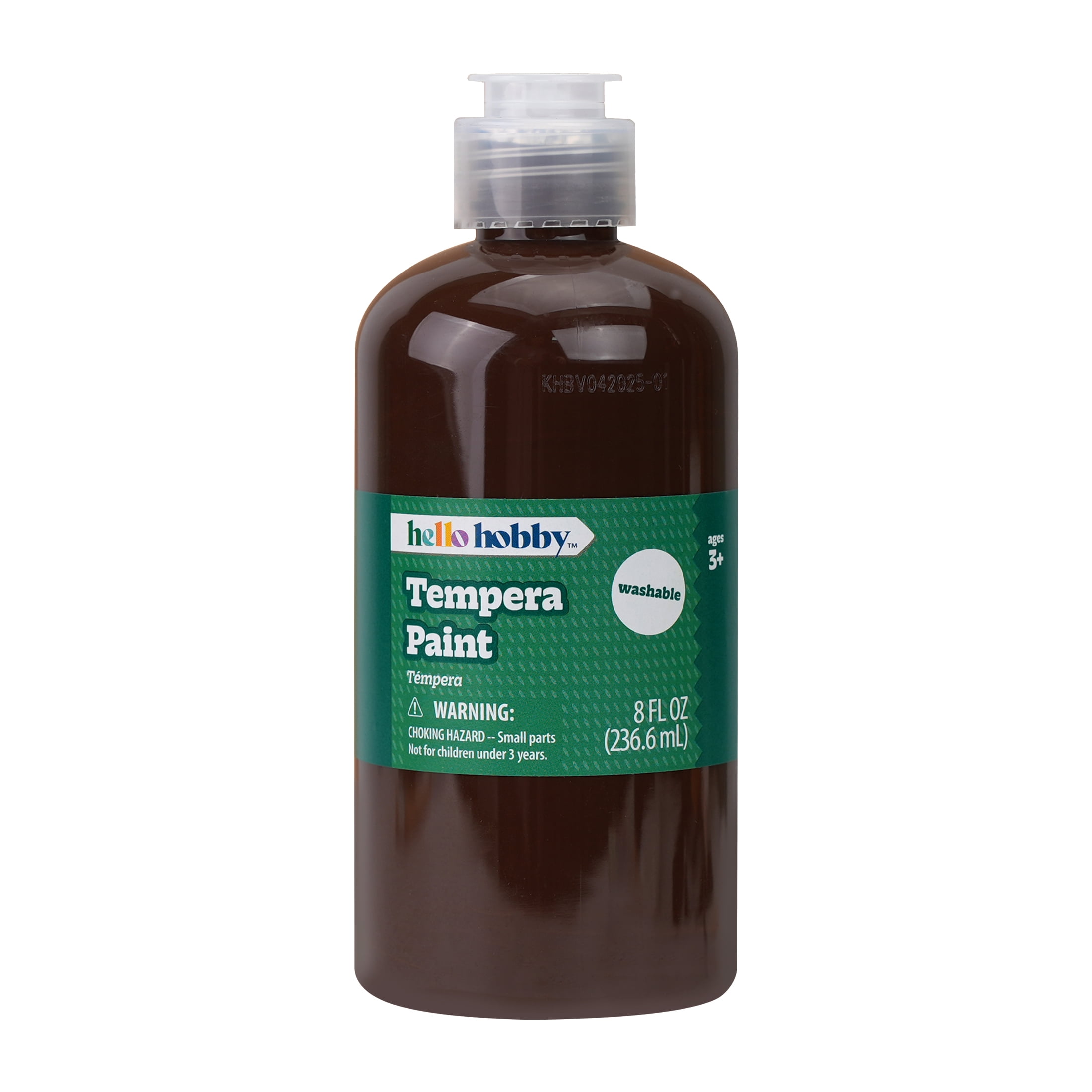 Hello Hobby 8 fl oz Brown Tempera Paint, Washable Craft Paint for Kids, Teachers, and School Projects