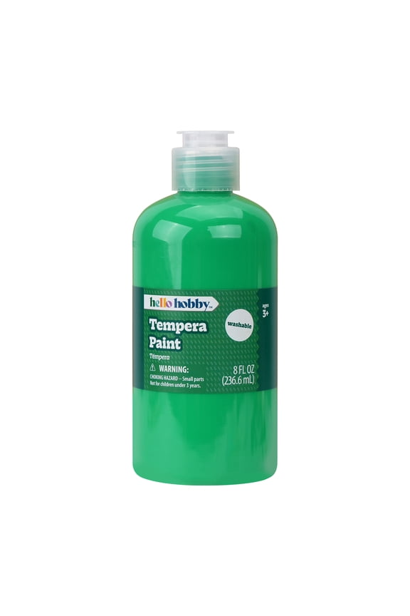 8 fl oz Green Tempera Paint, Washable Craft Paint for Kids, Teachers, and School Projects