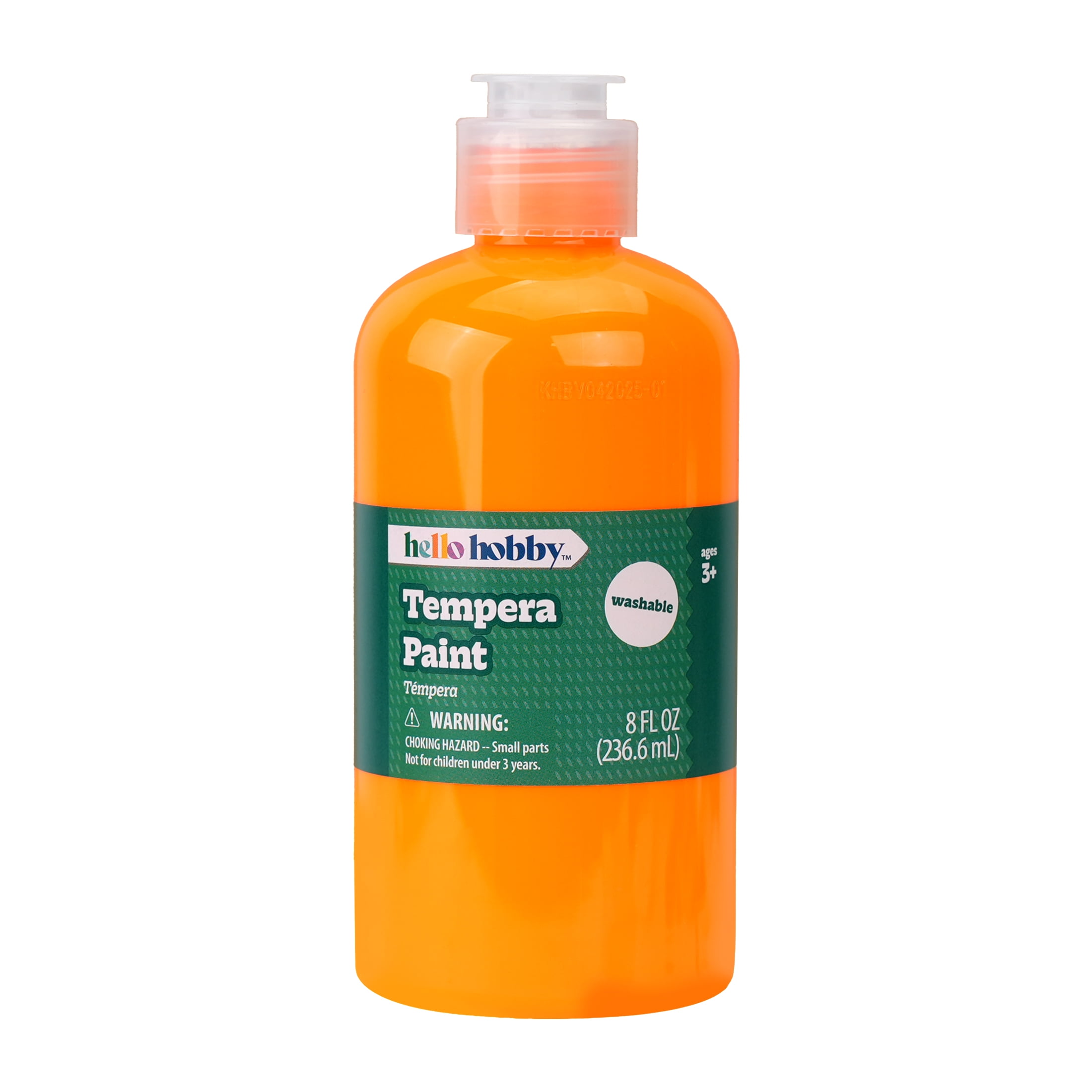 Hello Hobby 8 fl oz Neon Orange Tempera Paint, Washable Craft Paint for Kids, Teachers, and School Projects