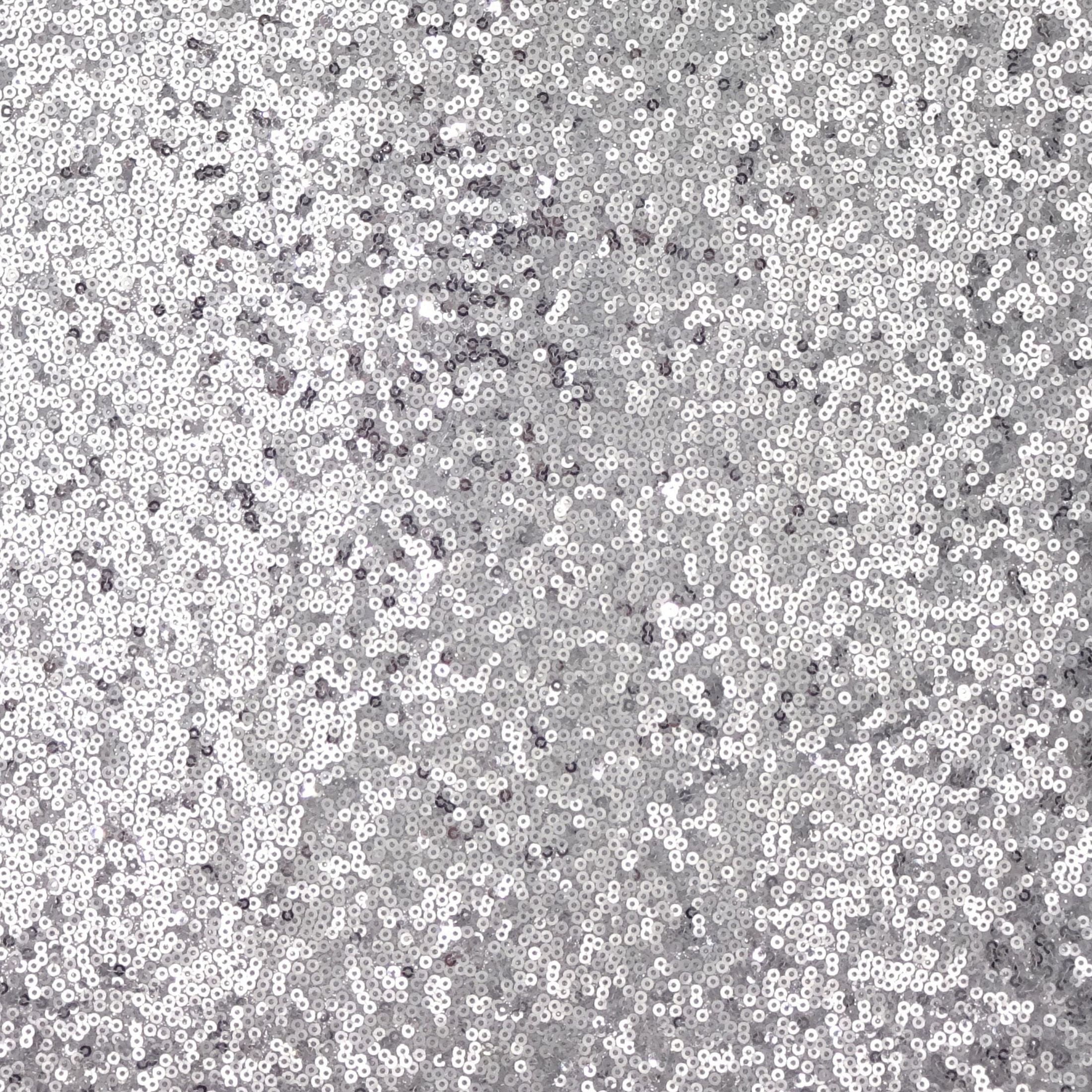Hello Hobby Silver Sequin Fabric, 41 in x 72 in, 2 Yard Precut, 100% Polyester