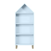 House of Happy, House Shaped Bookshelf, Blue for Kids Classroom, Kids Playroom or Kids Bedroom