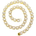 thumbnail image 1 of HH Bling Empire Iced Out Chains for Men,Gold or Silver Diamond Tennis Necklaces,Mens Hip Hop Baguette Tennis Chains 16-30 Inches (Blocks-Gold-22"), 1 of 12