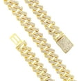thumbnail image 1 of HH Bling Empire Iced Out Cuban Link Chain,Silver or Gold Diamond Cuban Necklaces for Men and Women,Width15mm Length 18-30 Inches (Gold-20"), 1 of 6