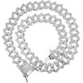 thumbnail image 1 of HH Bling Empire Iced Out Diamond Cuban Link Chain for Men and Women,Silver or Gold Miami Cuban Necklaces Hip Hop,Chunky Chains 16-30 Inches (Silver-30"), 1 of 12