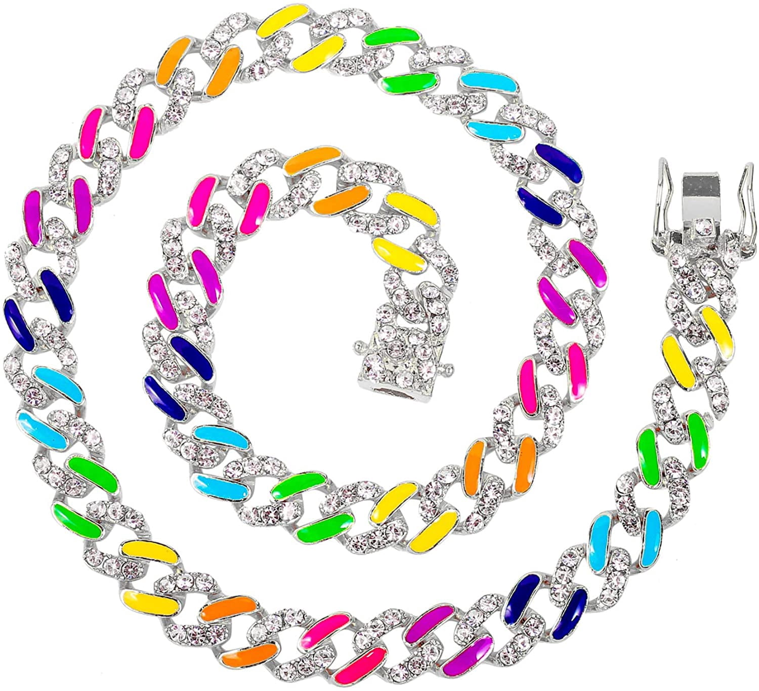 HH Bling Empire Iced Out Diamond Cuban Link Chain Necklaces for Men ...
