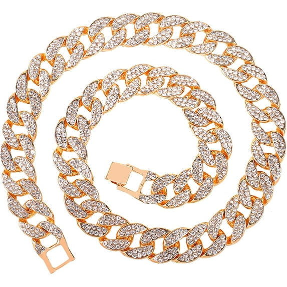 HH Bling Empire Mens Silver or Gold Miami Cuban Link Bracelets,Bling Iced Out Diamond Cuban wristband ,Hip Hop Style 15mm/8.5 Inch (Rose gold
-8.5")