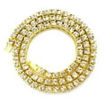 thumbnail image 1 of HH Bling Empire Silver Gold Iced Out Diamond Tennis Chains for Men,Rhinestone Tennis Necklaces for Women,Diamond chain necklaces (3mm tennis-Gold-22"), 1 of 13