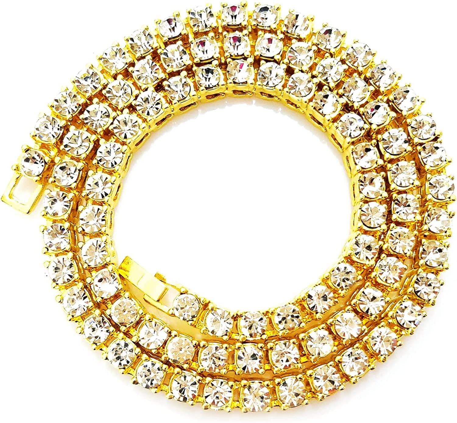 Ambrosia 14K Gold Plated Rhinestone-Filled Tennis Chain Choker Necklac –  Venus Rising™ Jewelry