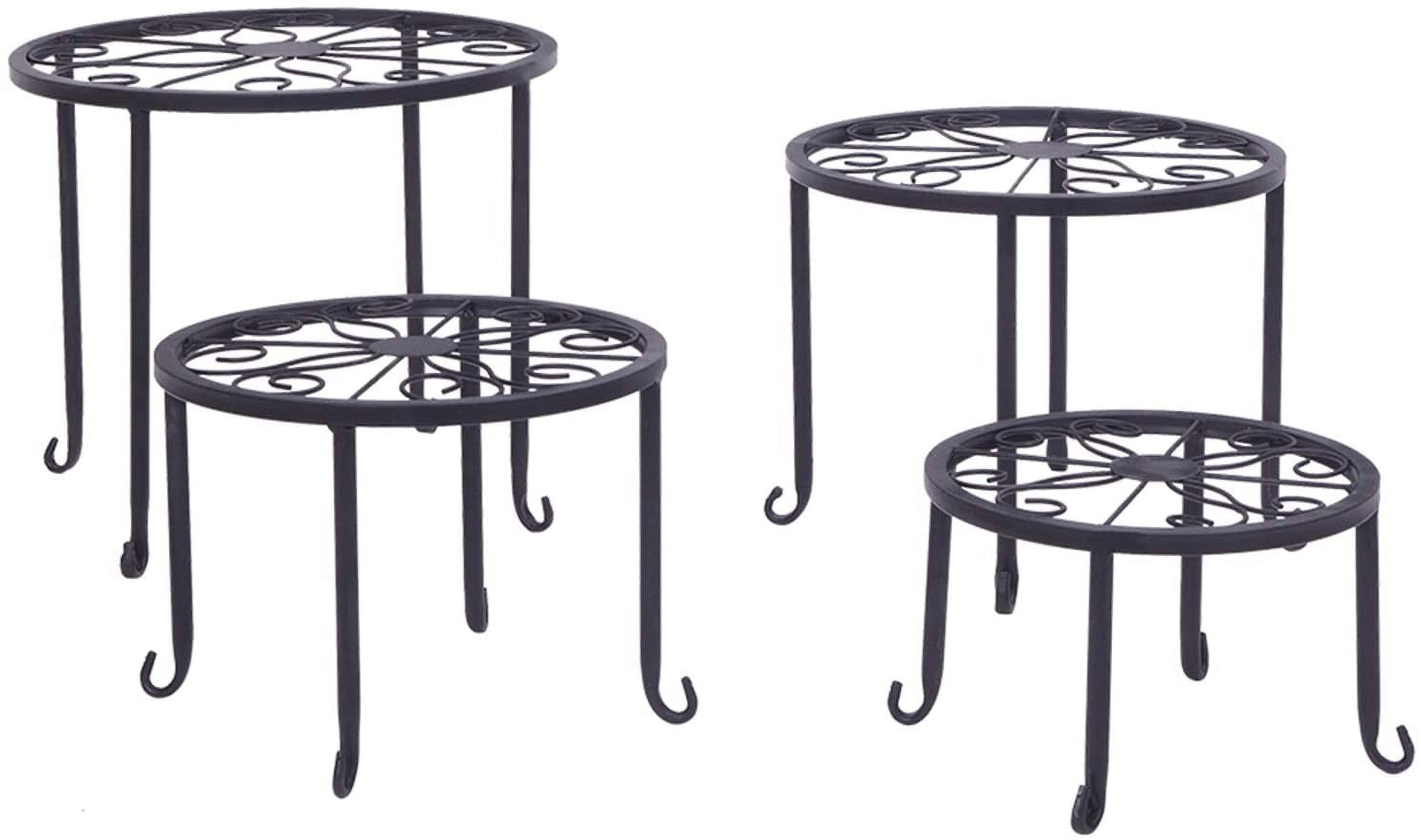 HH Building 4 Pack Metal Stands Indoor Outdoor Shelf, Round Metal ...
