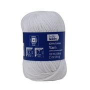 Hello Hobby Size 4 Medium Weight Cotton White Yarn, 2.5 oz, 120 yds