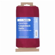 Hello Hobby 59 x 72 100% polyester crepe back satin 2 yard precut fabric, Burgundy, 59 wide for sewing & crafting
