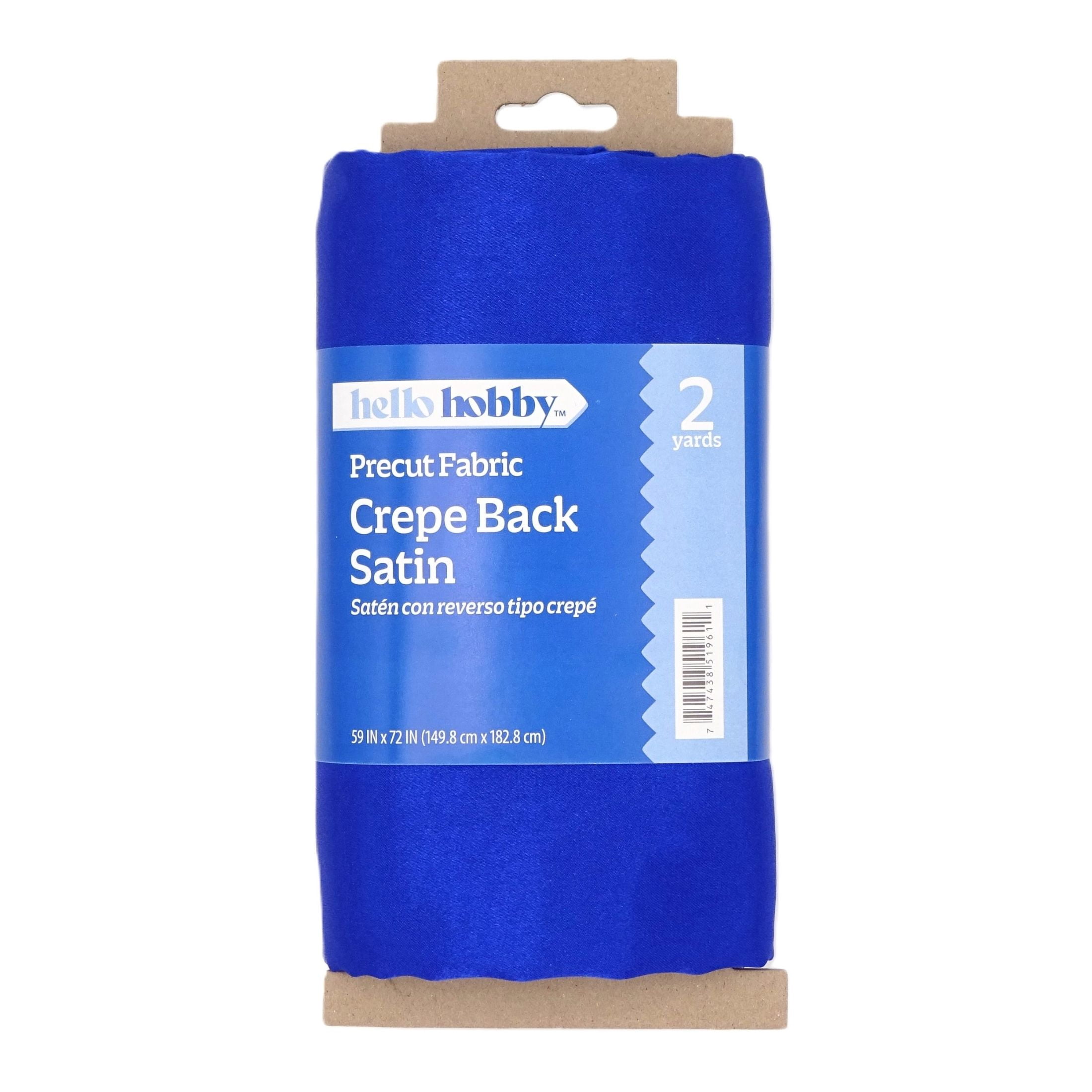Hello Hobby 59” x 72” 100% polyester crepe back satin 2 yard precut fabric, Navy, 59" wide for sewing & crafting