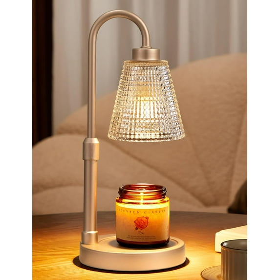 HH Champagne Gold Candle Warmer Lamp with Timer, Dimmable Candle Warmer for Home Decor, Height Adjustable Candle Lamp for Jar Candles, Birthday Gifts for Women Mom, House Warming Gifts New Home