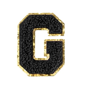 Hello Hobby Chenille Letter Patch, G, Black, 1 Piece