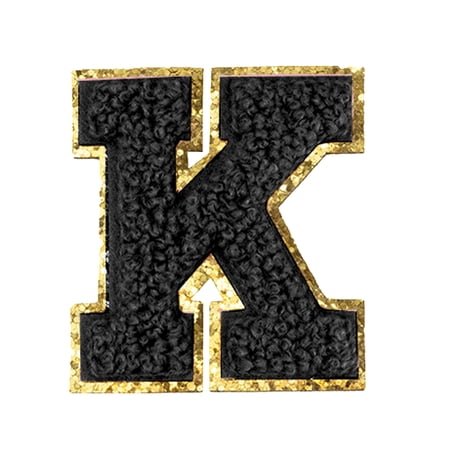 Hello Hobby Chenille K-Black Letter Patch