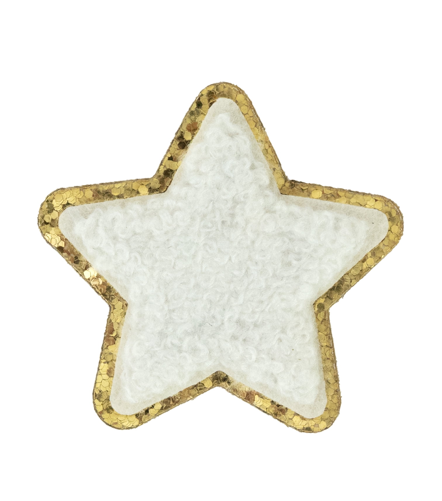 Hello Hobby White Chenille Star Patch