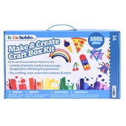 Hello Hobby Craft Supply Library, 700+ Piece All-in-One Kids Craft Kit with Pipe Cleaners, Wiggle Eyes, Craft Sticks, and more