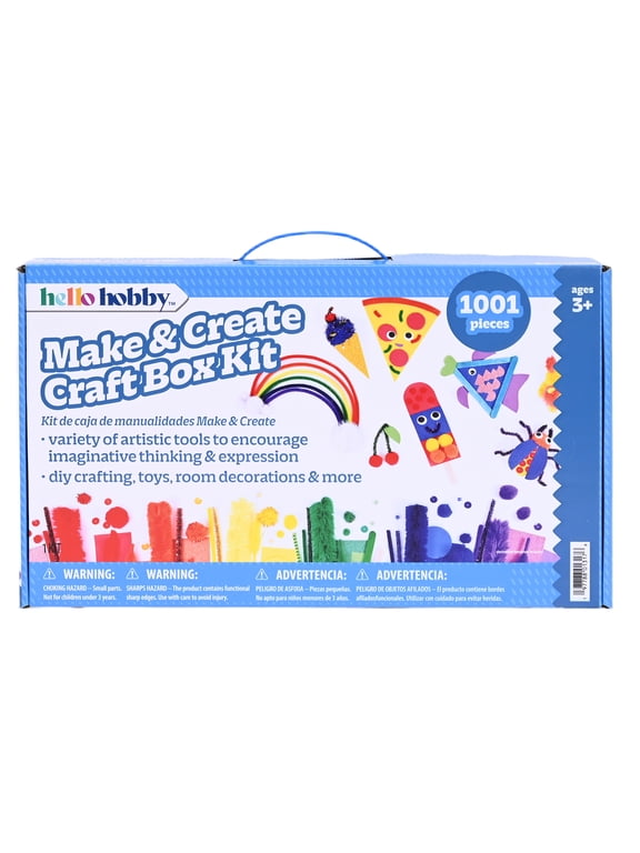 Craft Supply Library, 700+ Piece All-in-One Kids Craft Kit with Pipe Cleaners, Wiggle Eyes, Craft Sticks, and more
