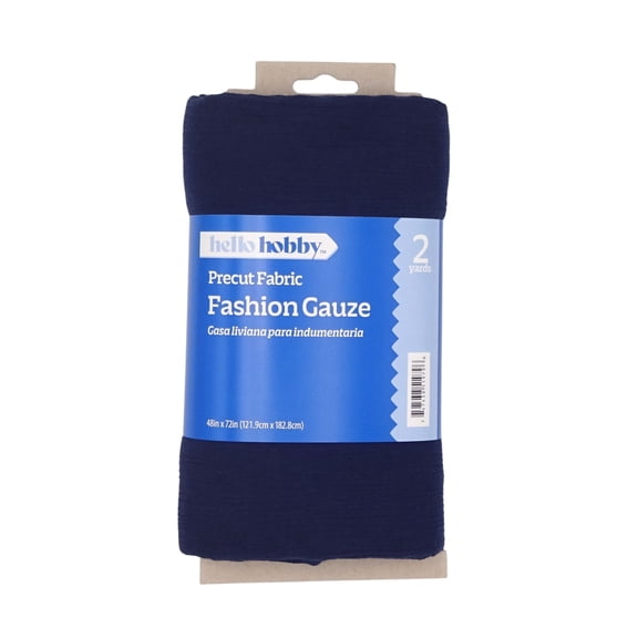 Hello Hobby 48” x 72” 100% cotton cotton gauze 2 yard precut fabric, Navy, 48" wide for sewing & crafting