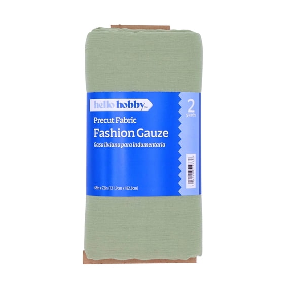 Hello Hobby 48 x 72 100% cotton cotton gauze 2 yard precut fabric, Sage, 48" wide for sewing & crafting