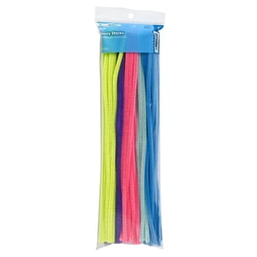 Hello Hobby Fuzzy Sticks Neon Multicolor Chenille Stems for Kids Crafts and DIY Projects 100 Count