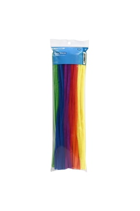 Fuzzy Sticks, 100 Count, Rainbow Multicolor Chenille Stems for Kids Crafts and DIY Projects