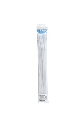 Fuzzy Sticks, 25 Count, White Chenille Stems for Kids Crafts and DIY Projects