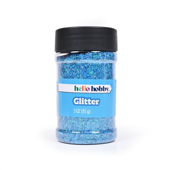 Hello Hobby Holographic Blue Craft Glitter, Fine Glitter for Arts and Crafts, 3 oz