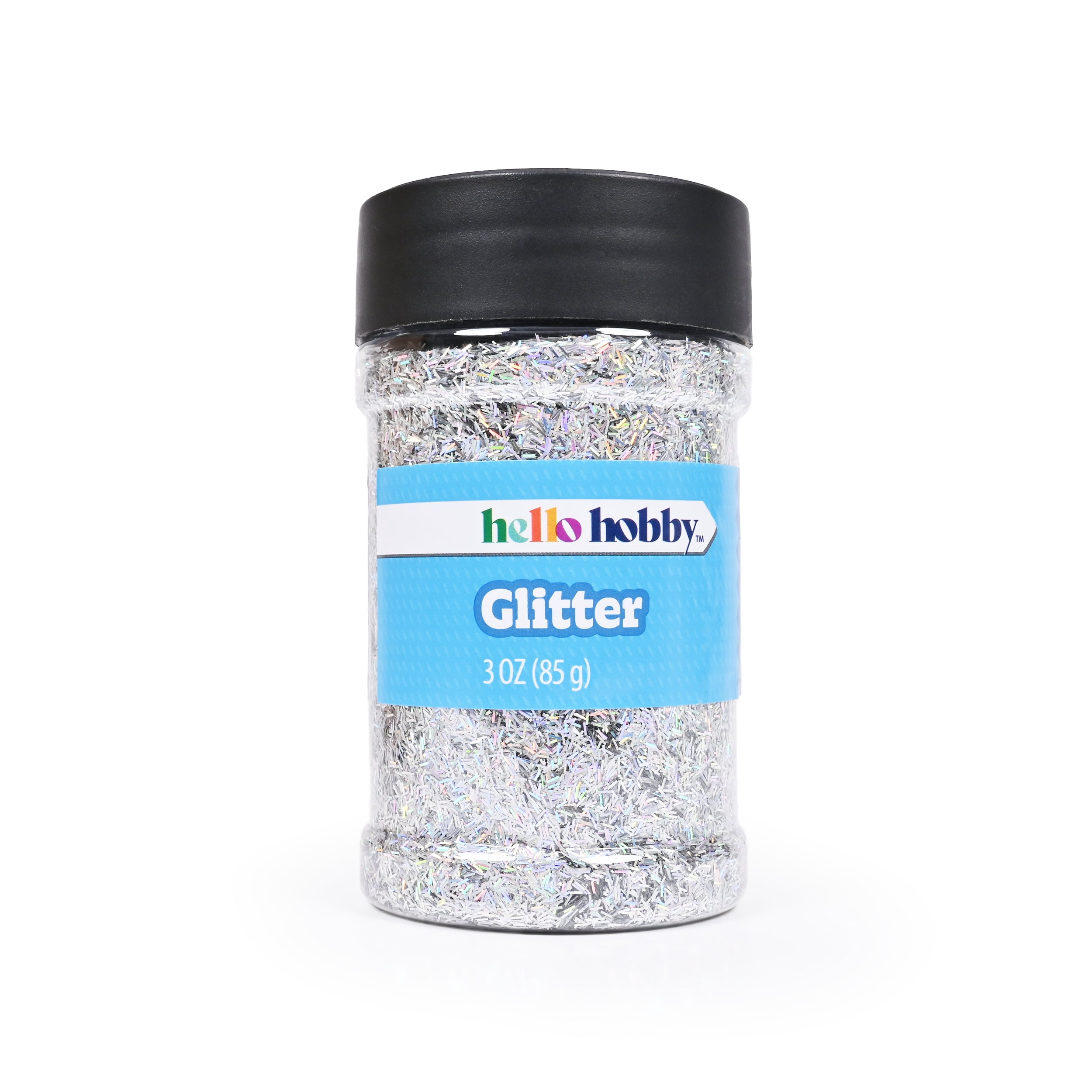 Hello Hobby Holographic Silver Craft Glitter, Fine Glitter for Arts and Crafts, 3 oz