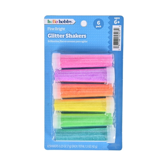 Hello Hobby Neon Craft Glitter Set - 6 Vibrant Colors, 0.25 oz Each