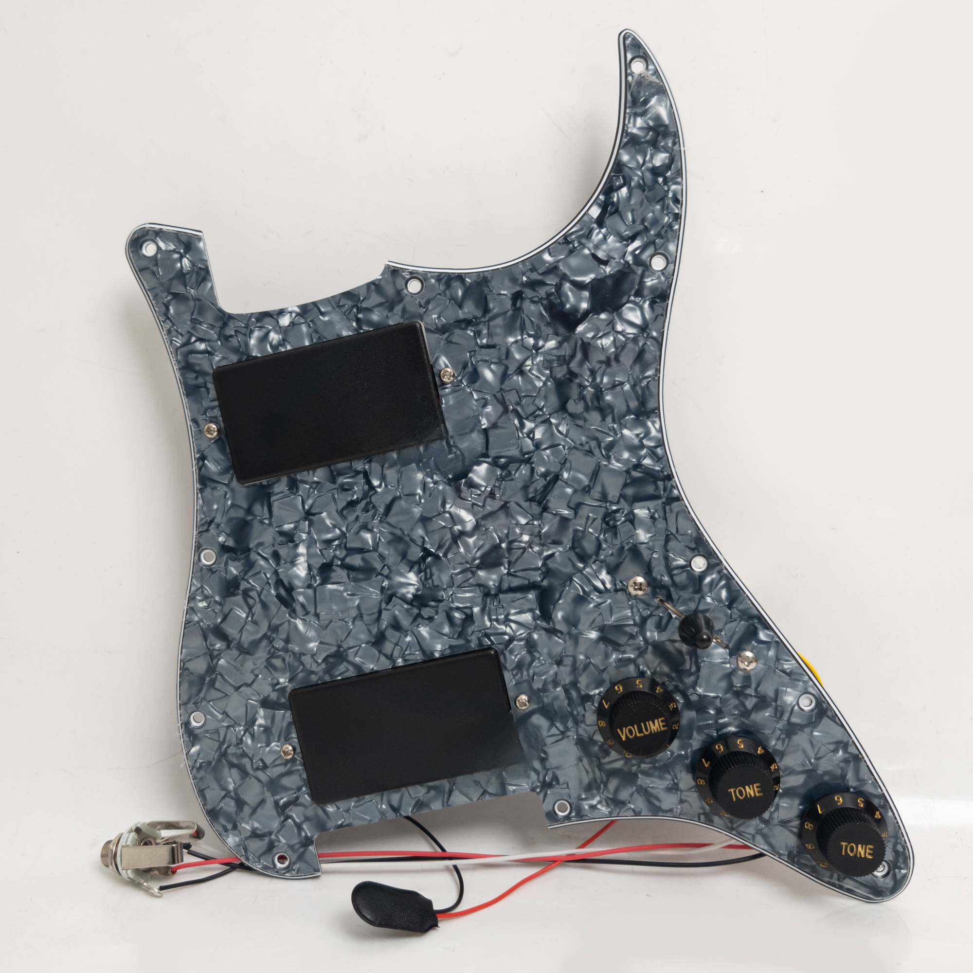 HH Guitar Prewired Loaded Pickguard, with Active Ceramic & Alnico V Humbucker Pickups, Solderless Wiring, for Fender Strat Guitar