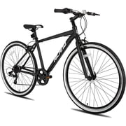 HH HILAND Mens and Womens Hybrid Bike, Step-Over or Step-Through Frame, 700C Wheels Urban Commuter Bike, 7 Speeds Road Bicycle for Adult