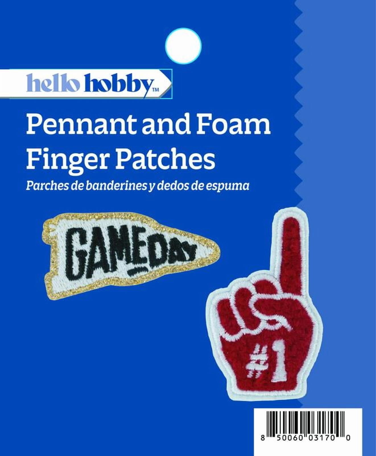 Hello Hobby Pennant and Foam Finger Sport Patches