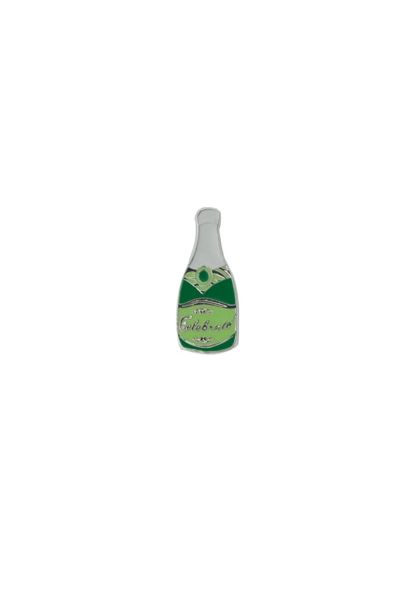 Green Champagne Celebration Pin for Special Occasions
