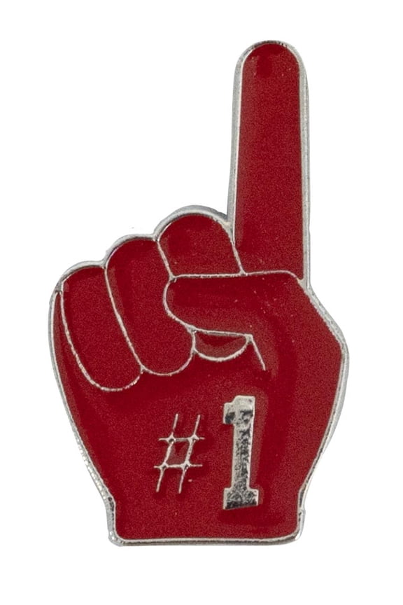 Foam Finger Pin Number One Red