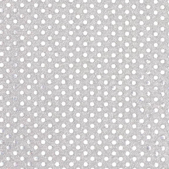 Hello Hobby 38” x 72” 85% polyester 15% metallic small dot sequin 2 yard precut fabric, White-Silver, 38" wide for sewing & crafting
