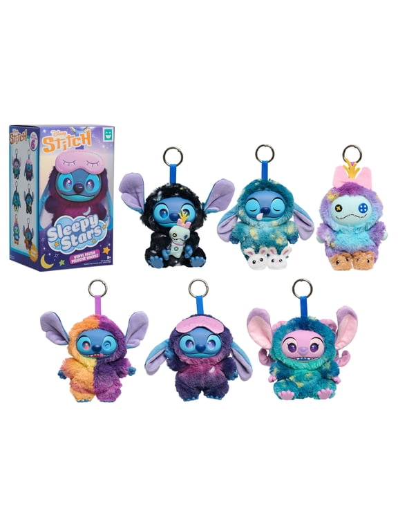 Disney Stitch Sleepy Stars Vinyl Plush Clip-on Surprise Toy, Drop 2 Blind Box Collectible Stuffed Toy, 5.5-Inch Plush with Vinyl Face by Just Play, Short-Run Drop, Ages 8+